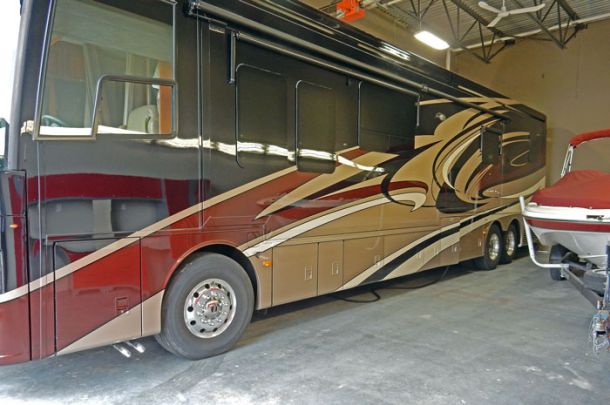 Full-Size RV in Unit with Boat